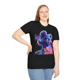 Space Buns T-Shirt – Futuristic Alien Art Tee, 420-Inspired Cosmic Style
